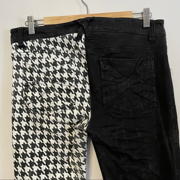 Royal Bones by Daang Split Leg Jeans - Houndstooth and Black - Picture 5 of 5